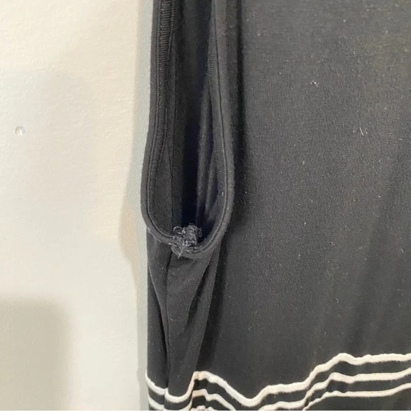 American Eagle Skater Dress Casual Black Stretchy Jersey Dress with White Trim - Picture 8 of 16